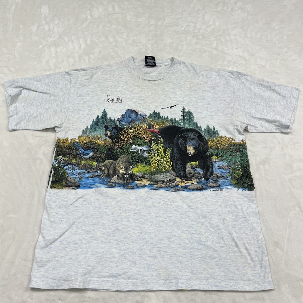 Signal Sport Yosemite National Park T-Shirt Mens XL Gray Bear Graphic Habitat